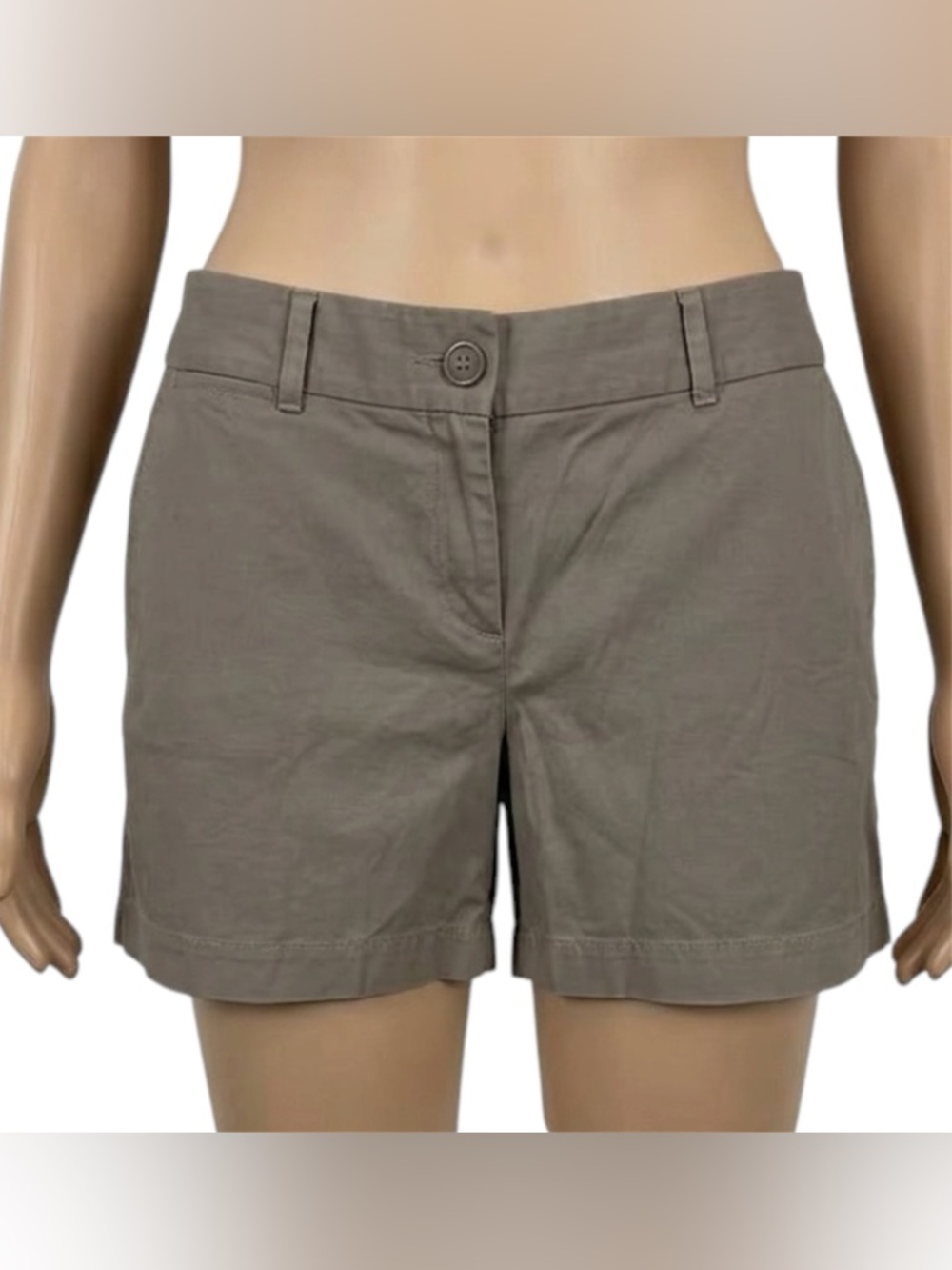 Ann Taylor LOFT Women’s Cotton Beige Chino Shorts 4” Inseam Size 10 NWOT